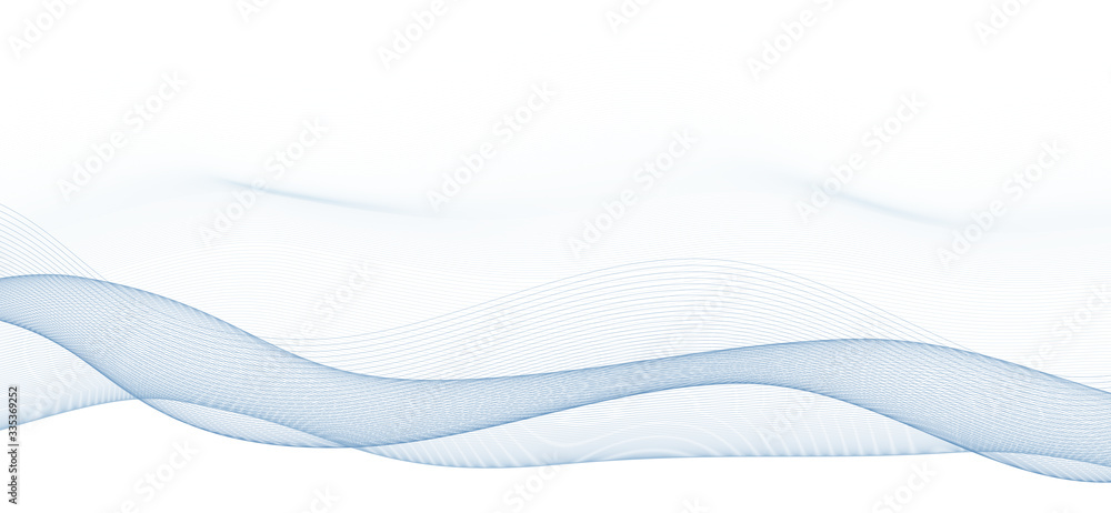 Poster Subtle background of thin wavy lines on a white. Minimal graphics