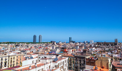 Public market and views of the city of Barcelona