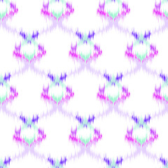 Ikat seamless colorful geometric pattern. Abstract background texture.	
