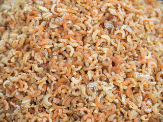 Dried shrimp background.
