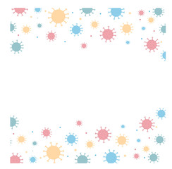 Frame with viruses vector illustration isolated on white background. With place for text. Background. For posters, information booklets, leaflets.
