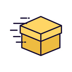 Delivery box line and fill style icon vector design