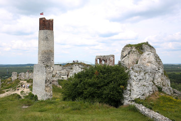 Ruins of the castle in Olsztyn, Poland