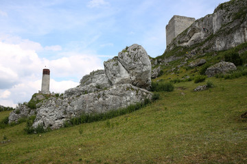 Ruins of the castle in Olsztyn, Poland