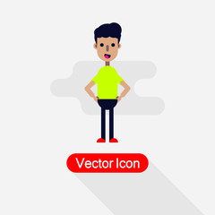 Young Character Holds Hands In Hands