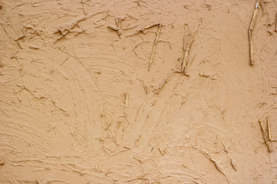 Wall for background or texture of mud and straw bricks (adobe) baked in the sun - Image