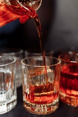 alcoholic cocktails at the bar