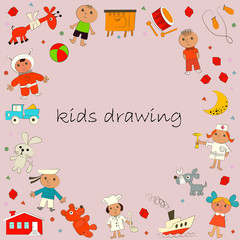 Obraz na płótnie Canvas Children's drawings
