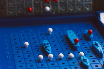 Board game sea battle. Quarantine games and hobbies