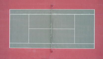 arial view of an old tennis court