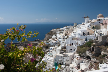 white houses and churches, Santorini, Greece