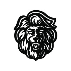 wild lion mascot logo design vector
