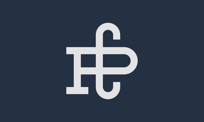 PC initial letter logo, monogram lettermark design - Vector