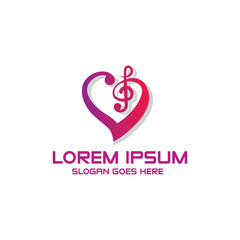 Love music logo design template