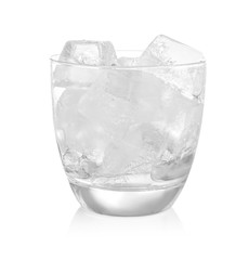 Ice cubes in glass isolated on white