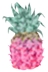 Watercolor illustration of pineapple, for wedding cards, romantic prints, fabrics, textiles and scrapbooking. - 335380831