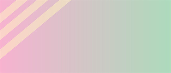 Obraz premium Pink and green gradient panorama illustration background with soft orange stripes in top left. 