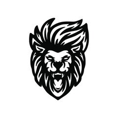 wild lion mascot logo design vector