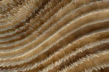 The brown abstract background from square shape blocks and curves. Geometric illustration as design element.