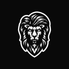 wild lion mascot logo design vector