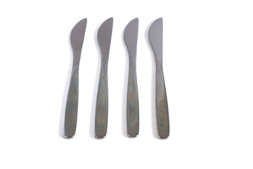 Dessert knives on a white background
