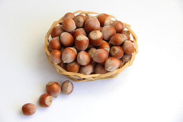 hazelnuts isolated on white background