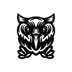 wild owl night mascot logo design vector