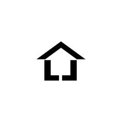 vector illustration of a house shape with the initials 