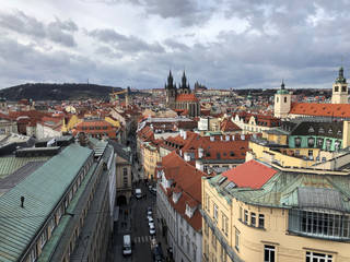 Naklejka na ściany i meble The centre of Prague as seen from the roof of the Powder Tower