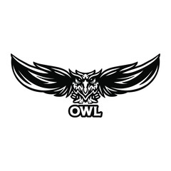 wild owl night mascot logo design vector