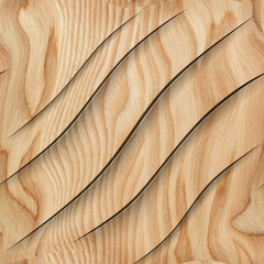 Carved pattern on wood background texture, 3d illustration - Illustration