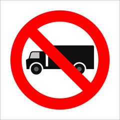 prohibition sign of truck parking, no to trucks