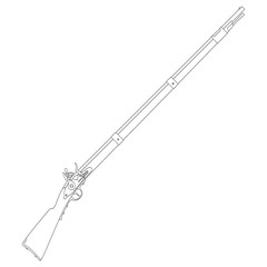 Vector monochrome icon with Antique Rifle