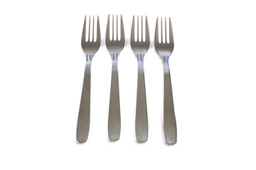 Dessert forks on a white background