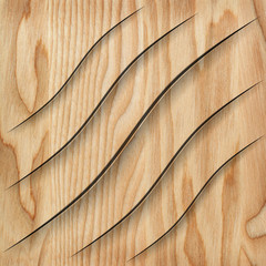 Carved pattern on wood background texture, 3d illustration - Illustration