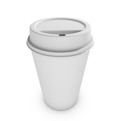 Jednorazowy gładki kubek do kawe na wynos-3d rendering