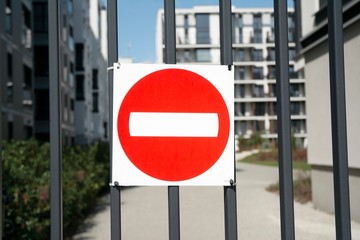 No entry. Sign on the gate of a residential estate.