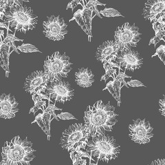 sunflower graphics pattern seamless print textile
