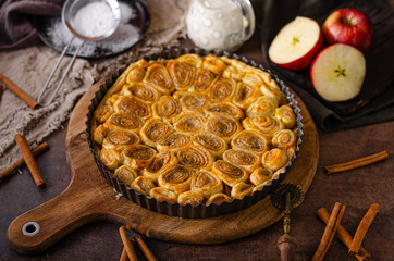 Homemade rustic apple pie