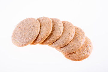 Oatmeal cookies with beze on white background - obrazy, fototapety, plakaty