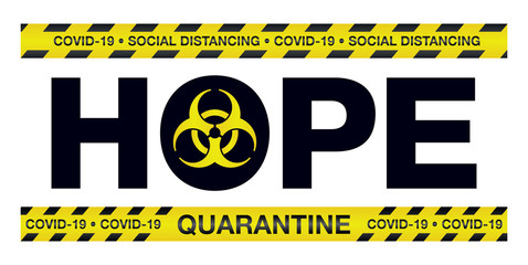 Coronavirus COVID-19 Hope Police Tape Illustration