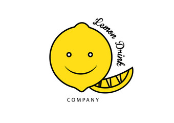 Lemon yellow logo template vector design