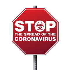 Coronavirus COVID-19 Biohazard Stop Sign Illustration