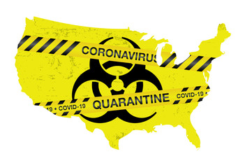 United States Coronavirus Covid-19 Warning Illustration