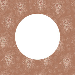 Grapes bunch leaves branch graphic pattern seamless