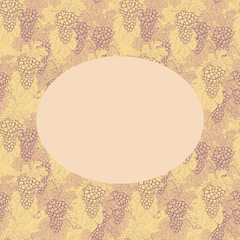 Grapes fruit berries food pattern seamless frame border print textile graphics garden wine juice drinks spring crop illustration hand drawn sketch vintage retro for wallpaper labels business cards 