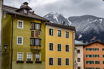 urban landscape with views of mountains in the vicinity of Schwaz