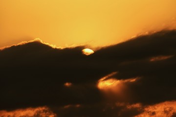 Sunrise sun and clouds / background material of wonderful natural scene.