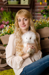 girl with a rabbit