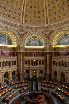 washington dc, USA; january 8, 2020: internal view of the library of congress.